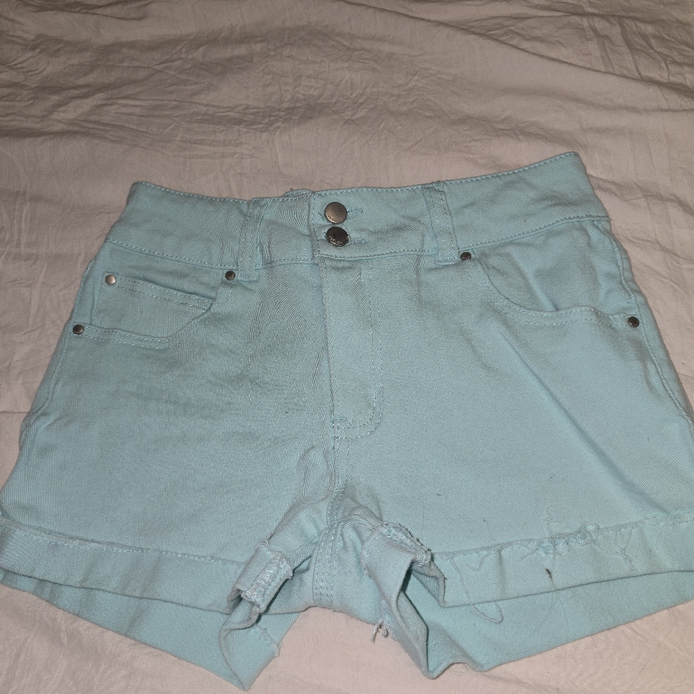 Refuge Aqua Jean Shorts, 6